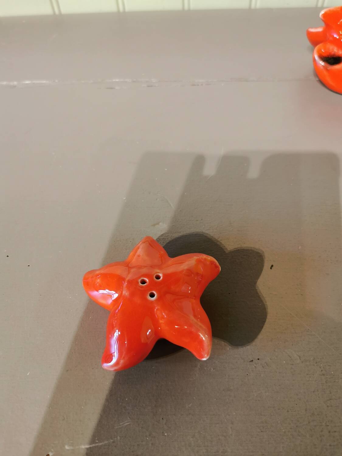 Vallauris vintage Barbotine condiment set