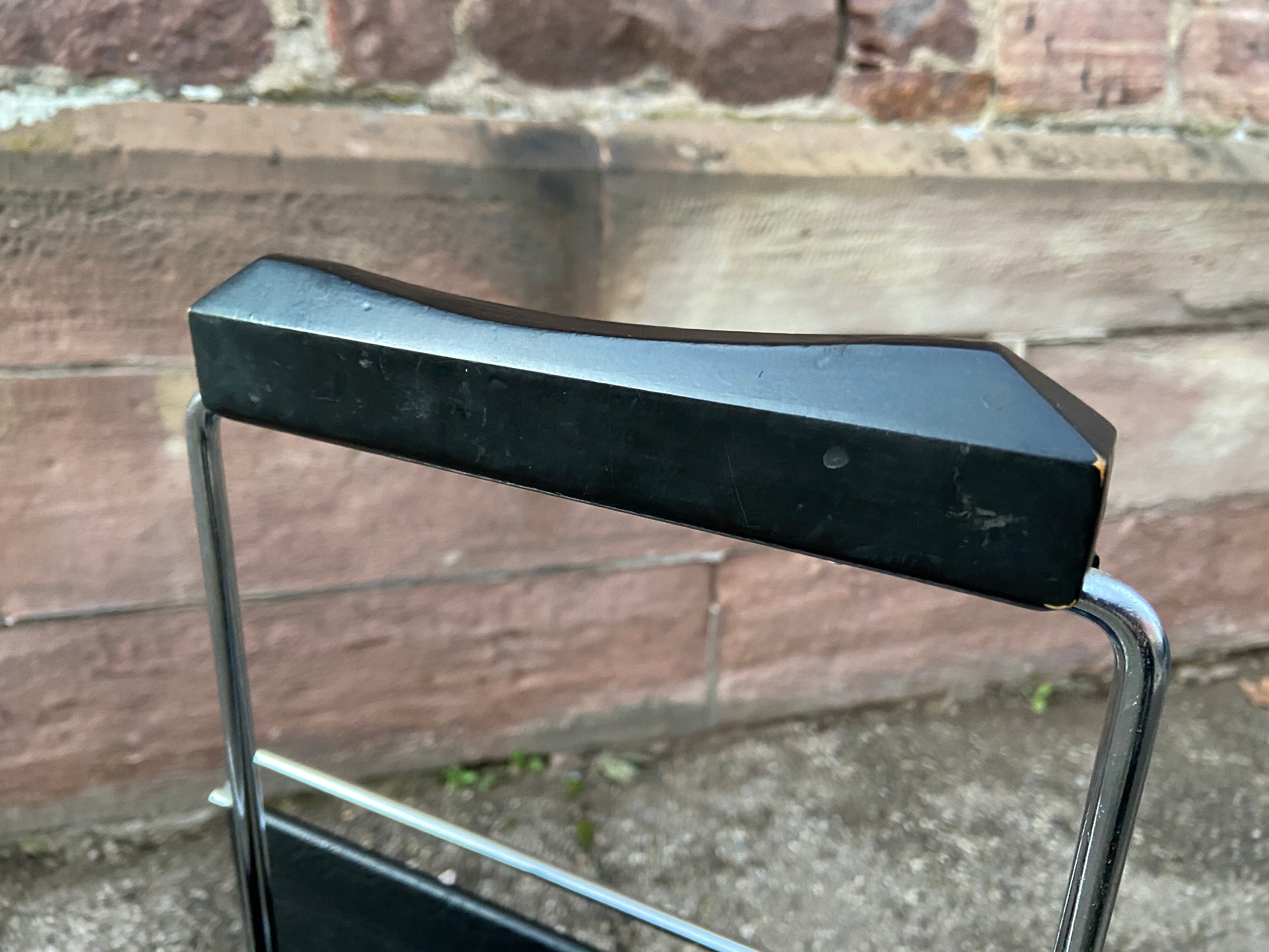 Magazine holder vintage imitation leather mid-century 1970