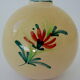 Vase "ball" decorated floral in polychrome earthenware glazed by Saint-Clement