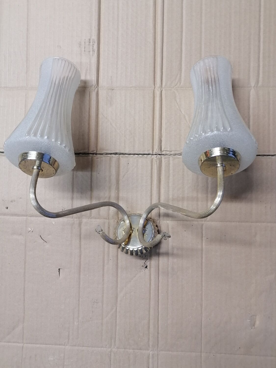 Pair of brass wall lights