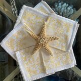 Set of 6 monogrammed damask tea towels