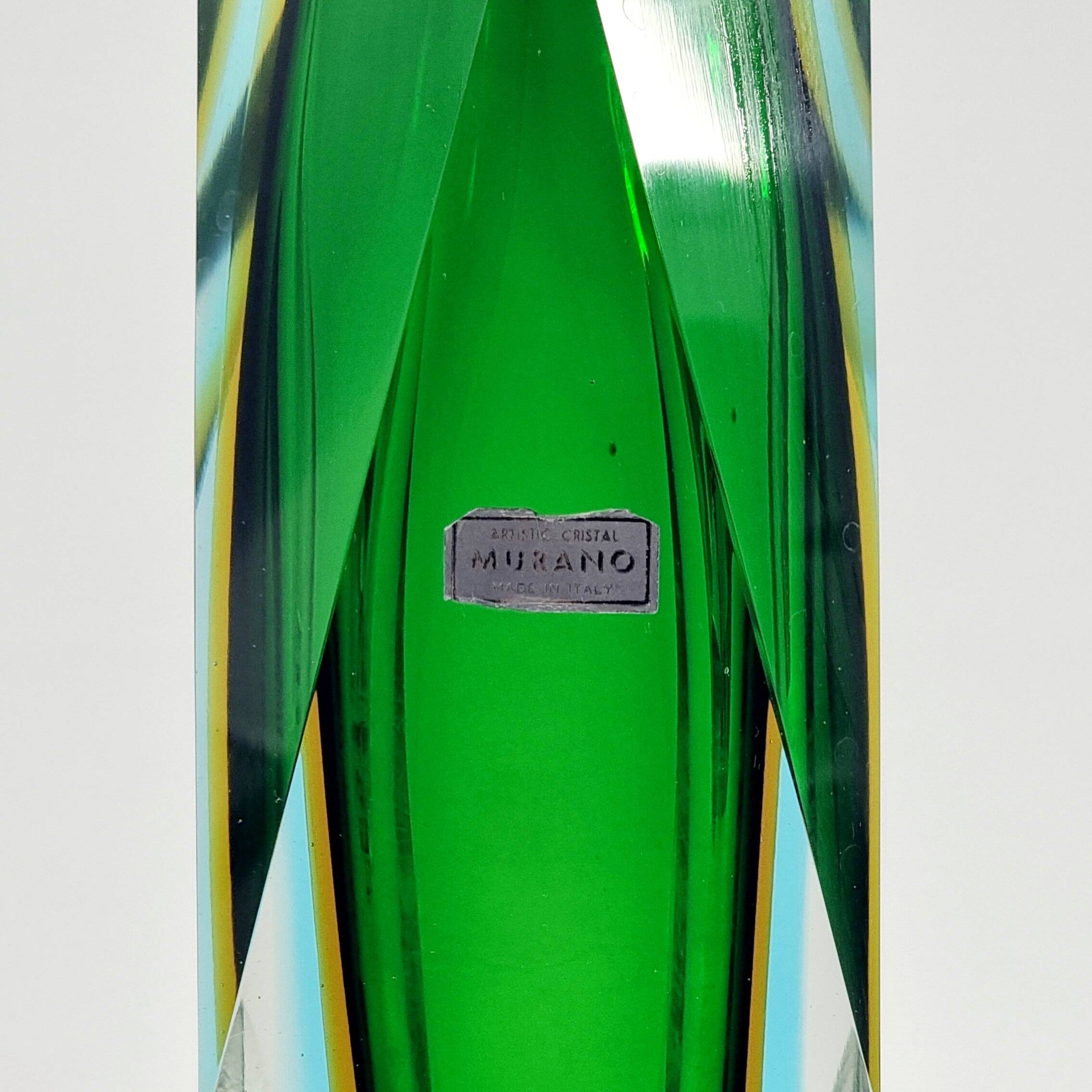 Monumental Mid-Century Sommerso Murano Glass Vase by Flavio Poli for Mandruzzato, Italy, 1960s