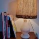Lampe en verre et jute vintage
