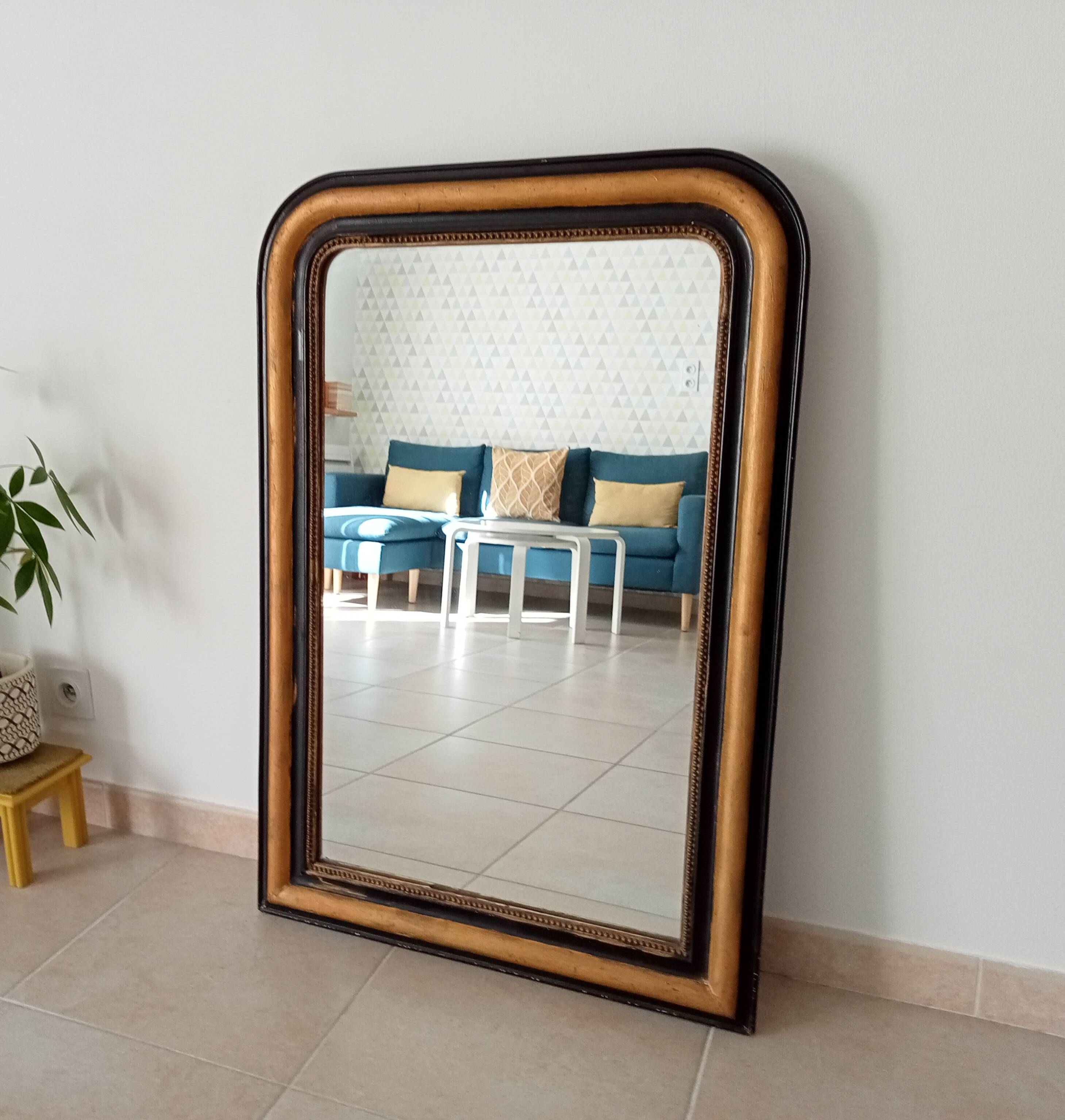 Louis Philippe mirror 105*71cm in wood and stucco 19th century