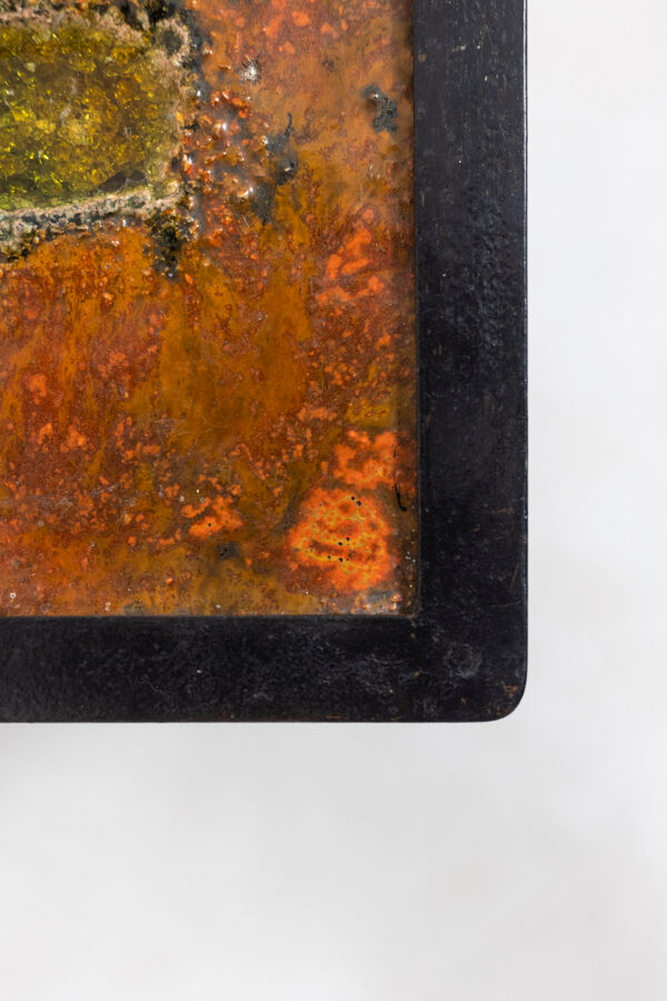 Table basse en lave et métal Robert et Jean Cloutier, années 1950