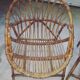 Pair of rattan armchairs and table