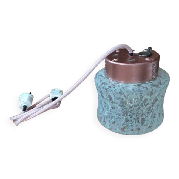 Baladeuse lampe globe verre givré étoilé support rose gold cuivre