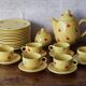 Hand-painted earthenware tea set – red apple motif