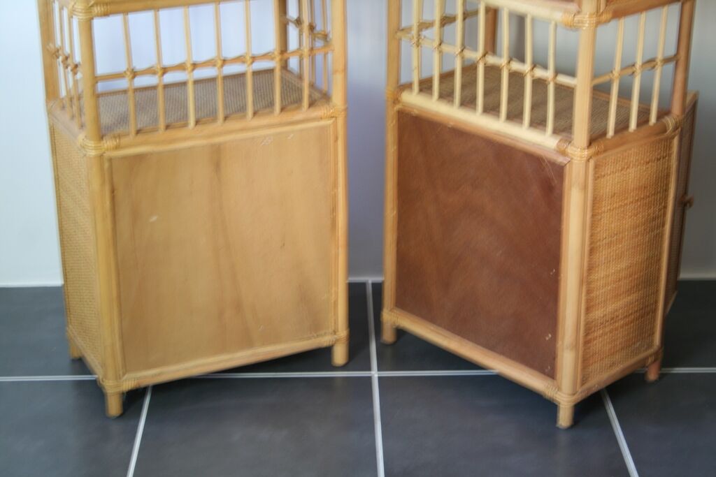 Vintage rattan bookcase 1970
