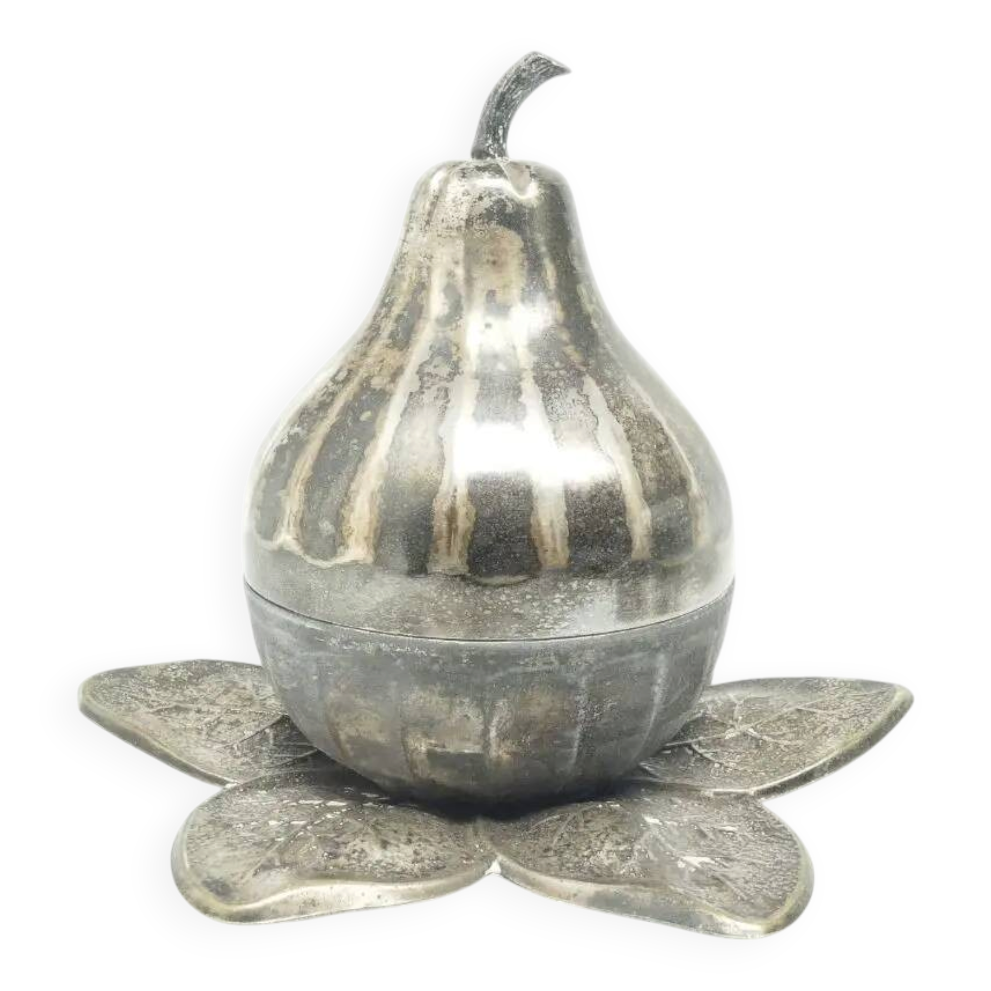 Sugar bowl, Art Deco, silver-plated brass, Szandrik, Hungary, 1930s