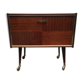 Meuble de bar année 60 sur roulettes