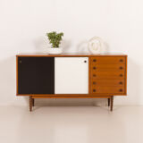 Vintage teak sideboard in the style of Charlotte Perriand, 1970s