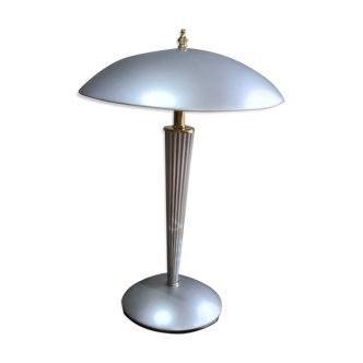 Lampe champignon tactile sur pied grise
