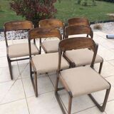 Lot of 6 chairs Baumann Sleigh
