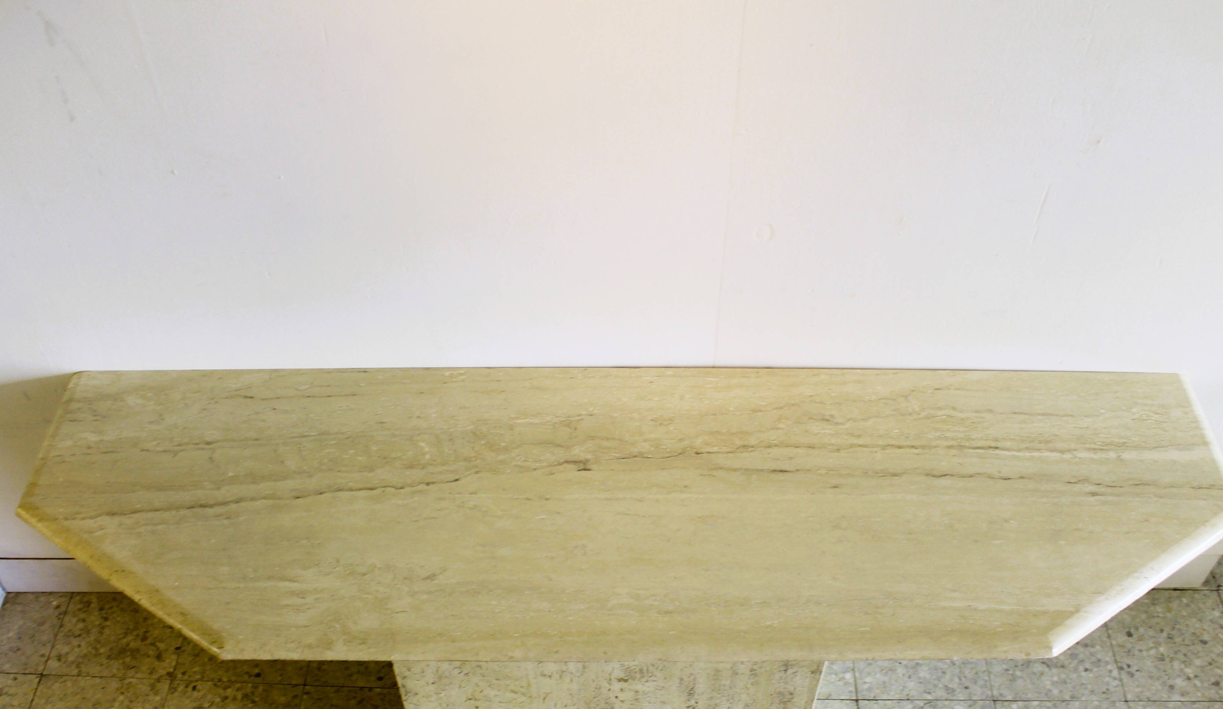 Very large travertine console, Italy, 1970s.