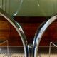 Italian round table in smoked glass 1970 Giotto Stoppino style