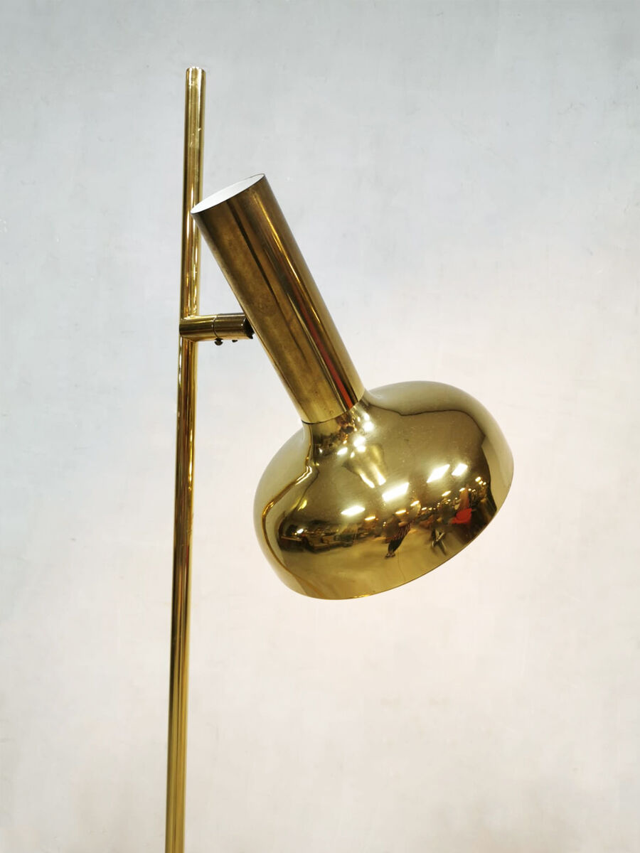 Vintage design brass floor lamp spot vloerlamp Mad men style