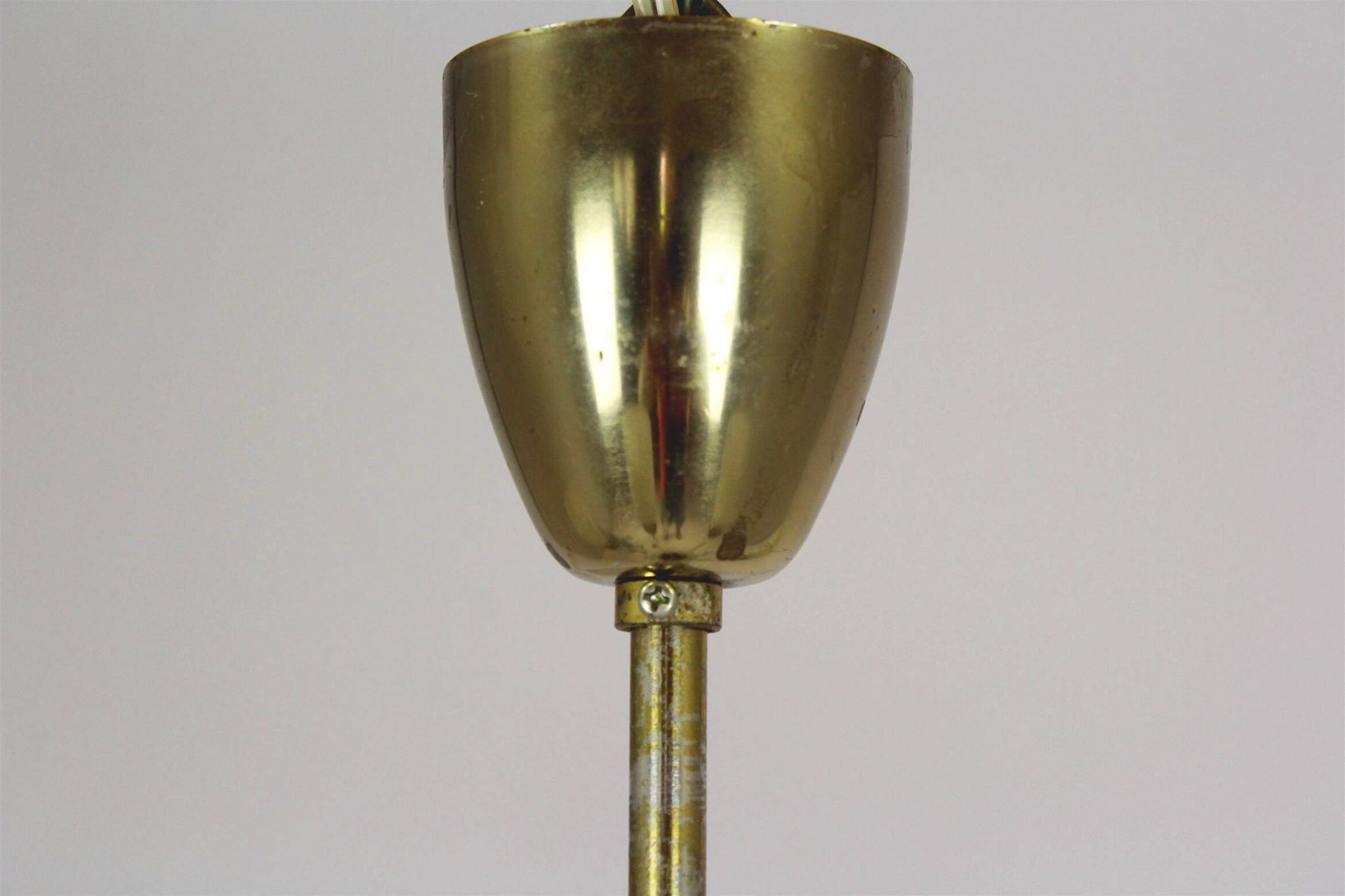 Mid-century steel & glass pendant lamp, 1960s