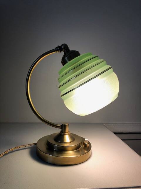 Old art deco brass lamp
