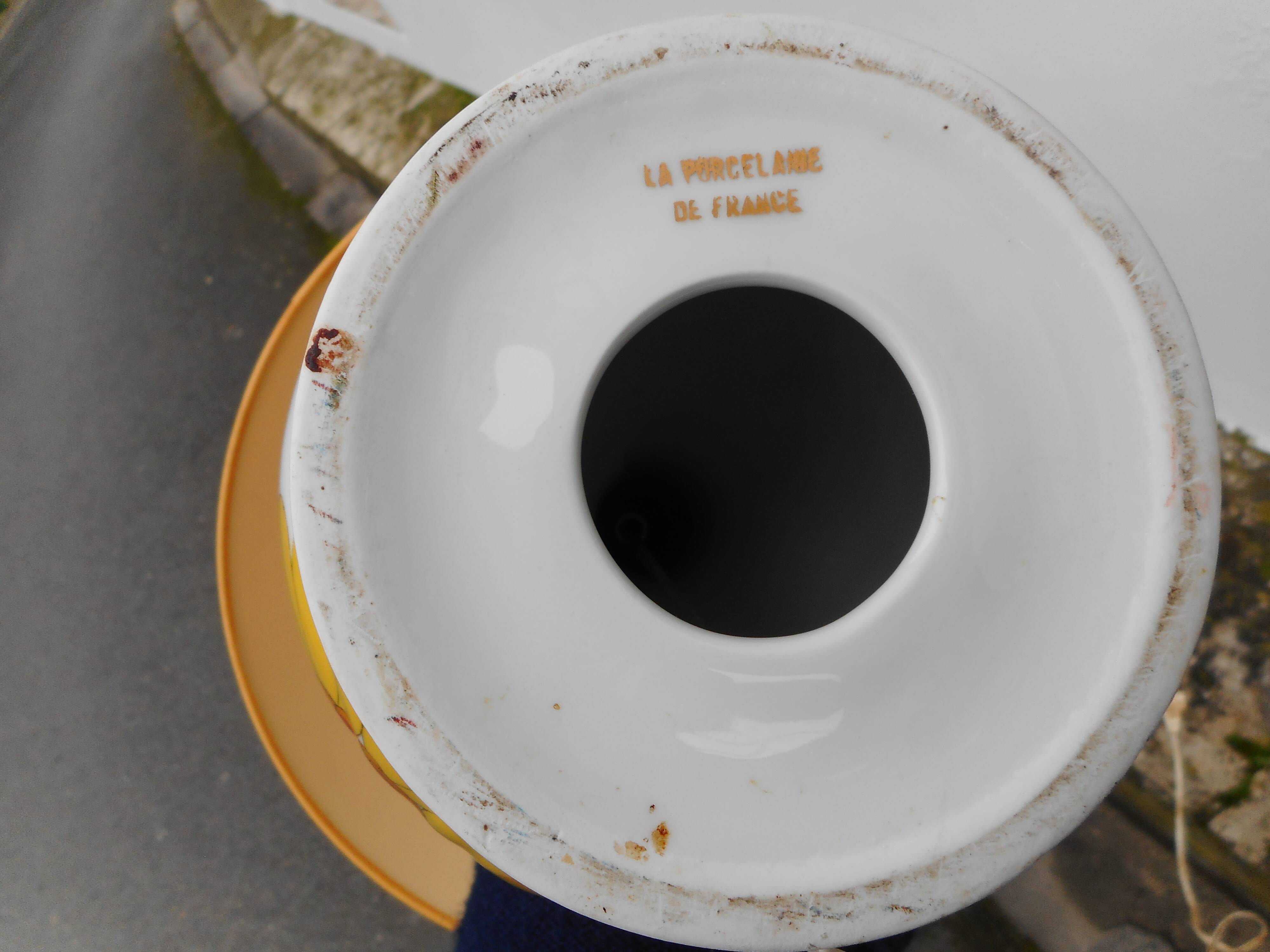 Vintage porcelain foot lamp