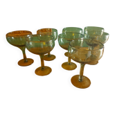 8 glasses in blown glass from Biot (cocktail, fruit cup)