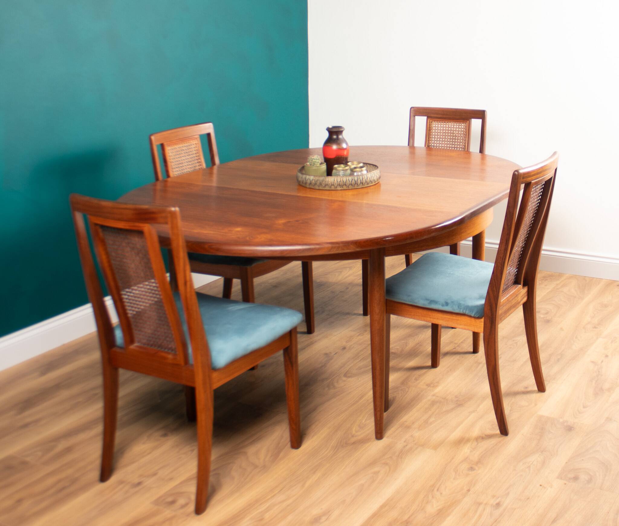 Retro teak gplan 1960s fresco dining table & 4 four chairs by victor wilkins
