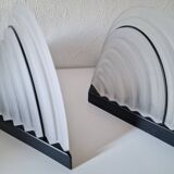 Pair of Italian design wall sconces in glass, art deco style.