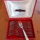 Box of 12 stainless steel dessert forks Devouge Dupont silverware