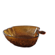 Amber glass bowl – apple shape – textured 70s design
