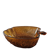 Amber glass bowl – apple shape – textured 70s design