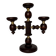 Vintage brutalist wooden candelabrum with gold hardware.