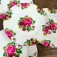 Set of 4 vintage-style pink floral plates (V2)