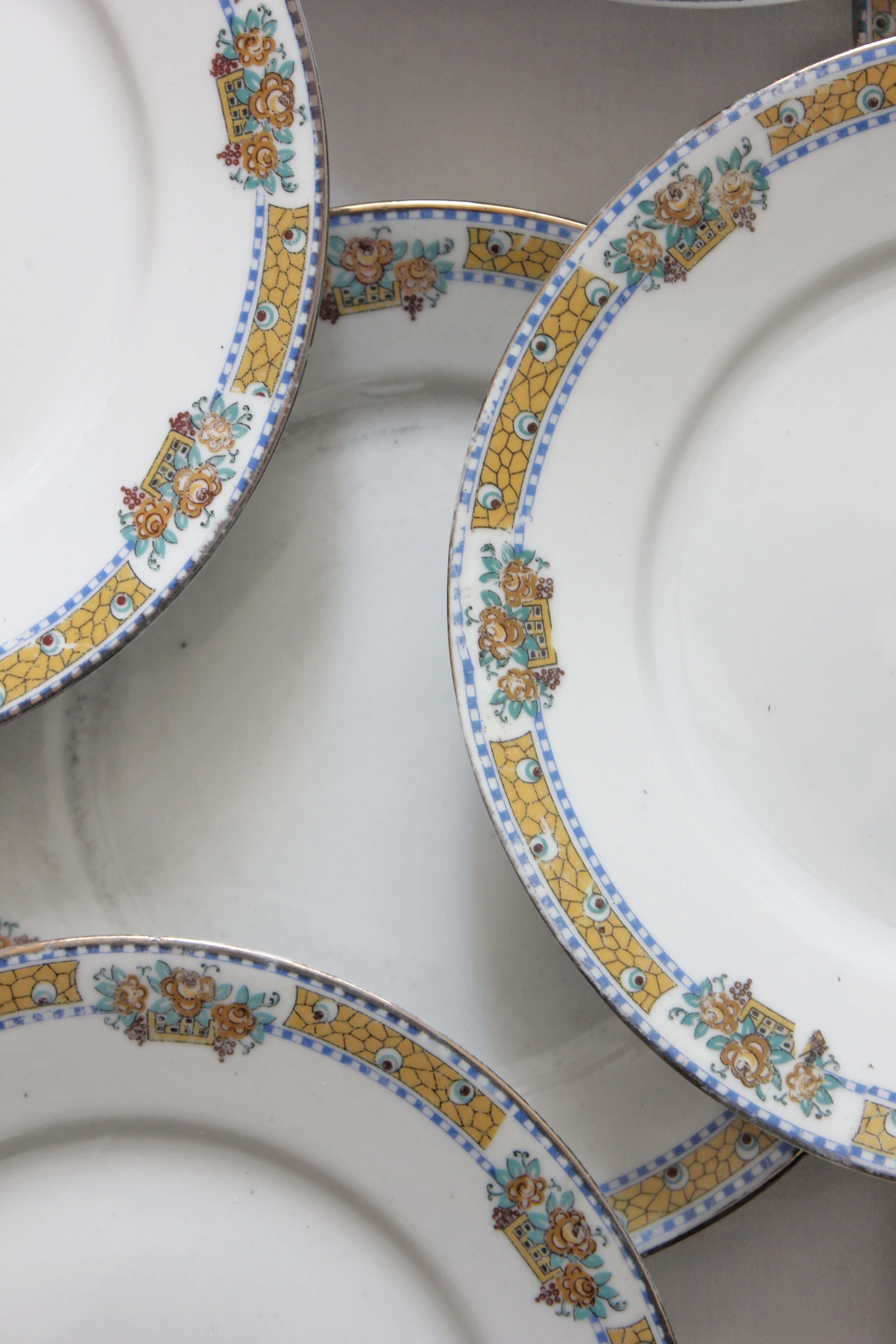 12 vintage porcelain dessert plates