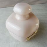 Old pot in pale pink opaline, hexagonal shape