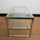 Table basse en verre et métal chromé