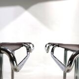 Set of 4 Linea Veam tubular steel bar stools, 1960