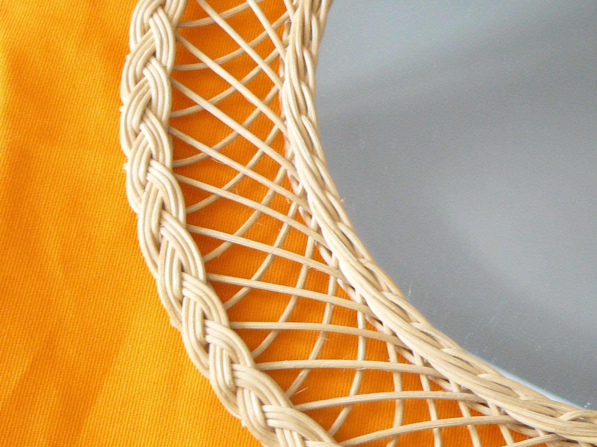 Rattan mirror of the 1960s 40cm