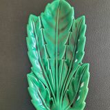 Green porcelain dandelion leaf bowl