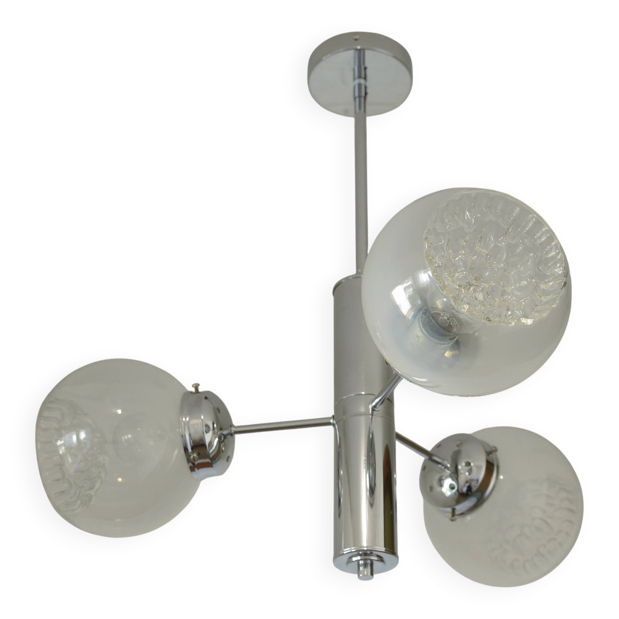 Vintage Murano Glass Pendant Lamp / Mazzega Sputnik Chandelier 1970's