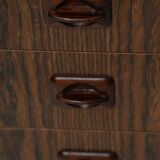 Small danish chest of drawers with three drawers in rosewood veneer