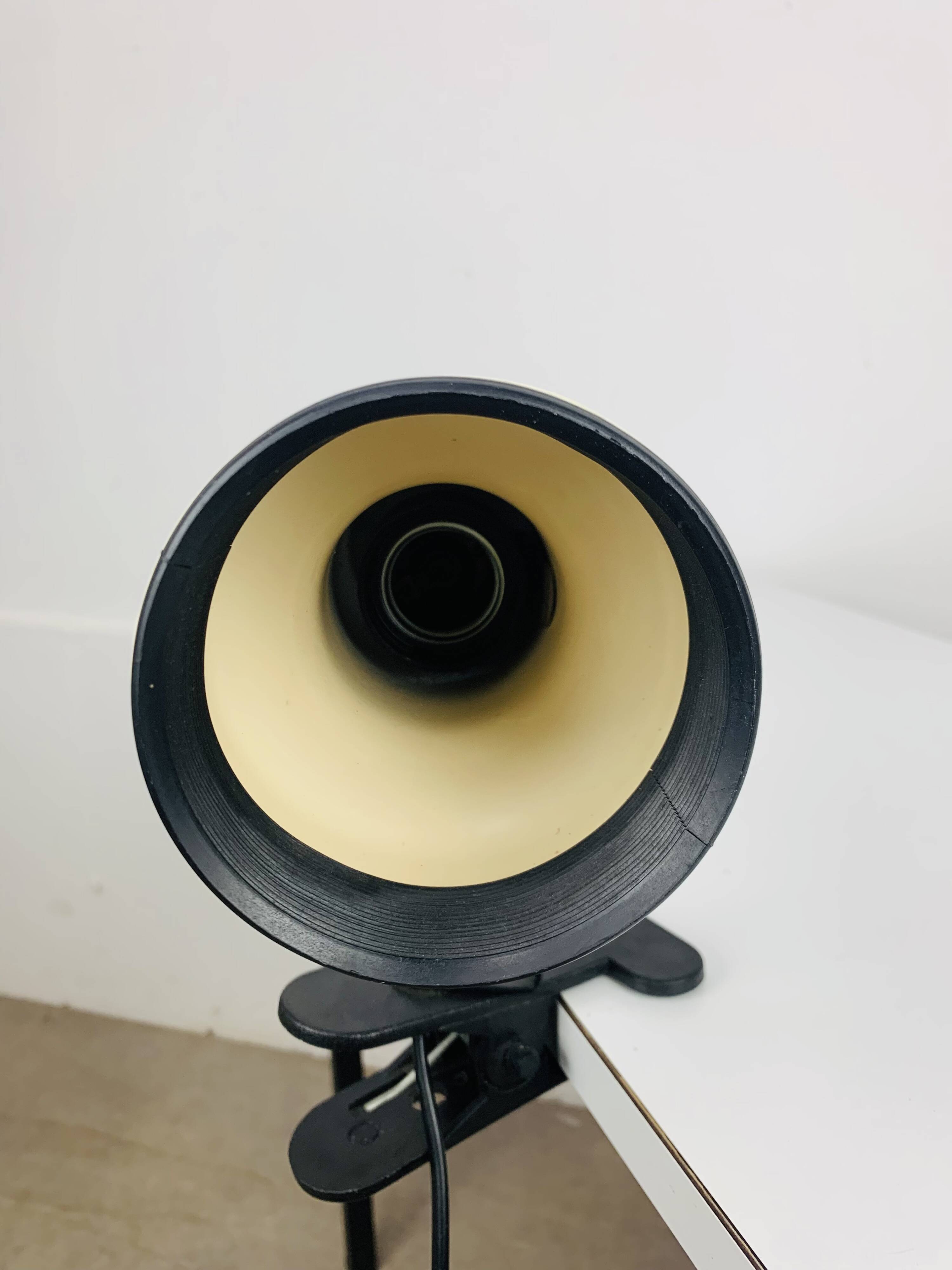 White metal clamp spotlight, vintage