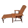 Chaise longue pliante en rotin, ou méridienne
