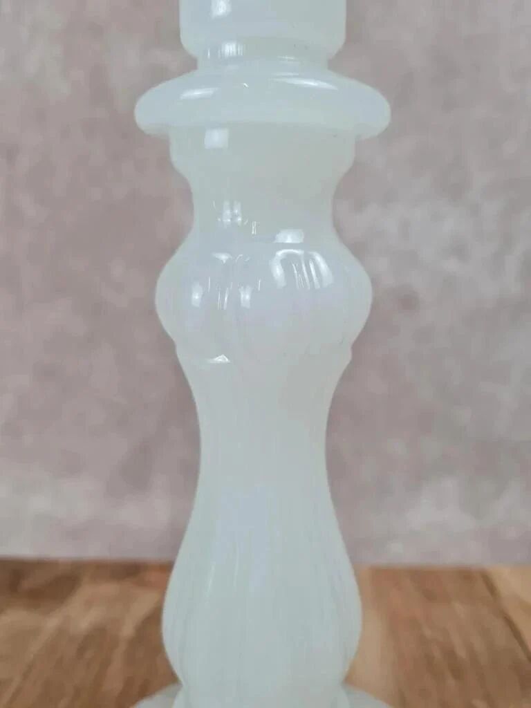 Vintage white opaline candlestick