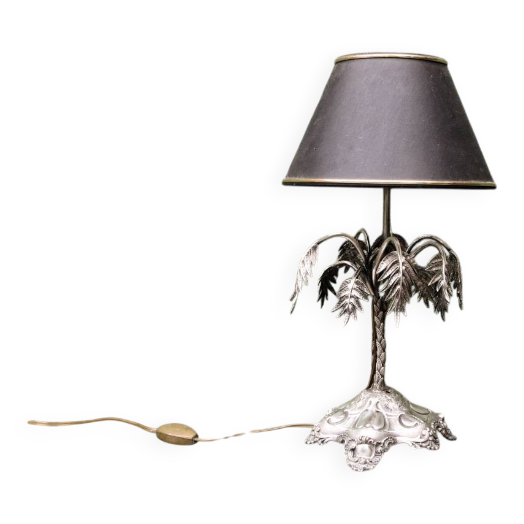 Silver-plated palm lamp, 1910, Thomas Bradbury & Sons