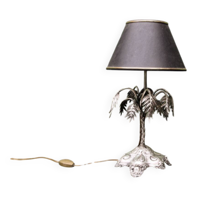 Lampe palmier en métal argenté, 1910, Thomas Bradbury & Sons