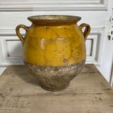 Confit pot in yellow glazed terracotta late 19th century