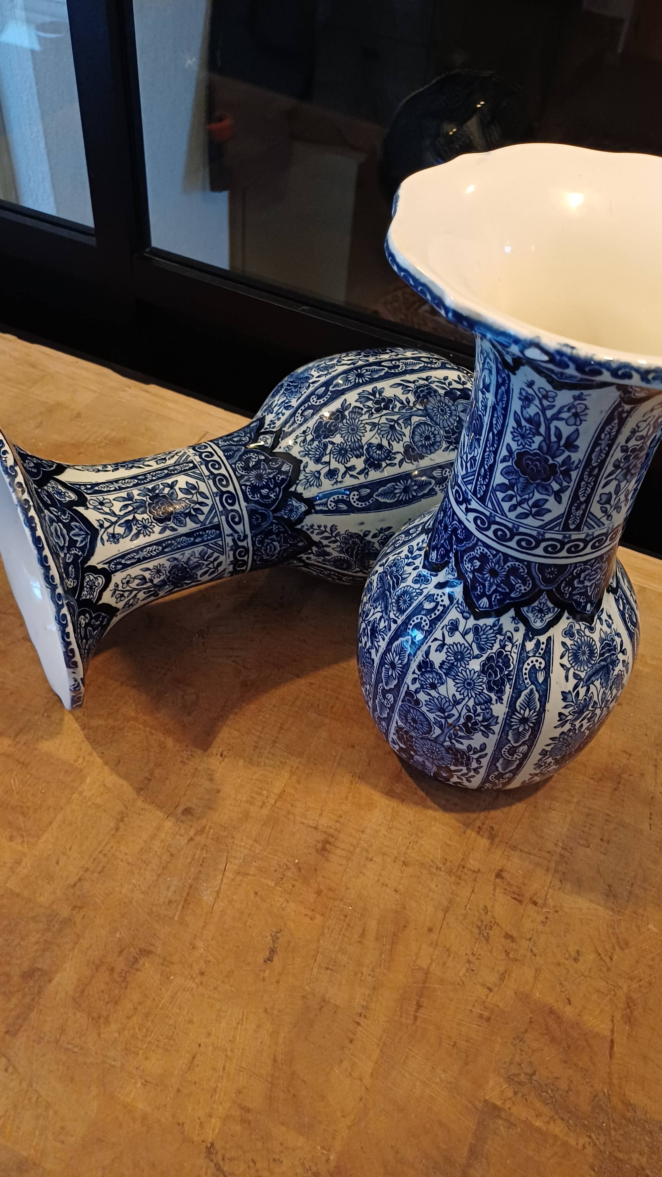 Pair of Delft vases