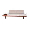 Daybed sofa in teak and beige fabric design Ingmar Relling, vintage Scandinavian 1960