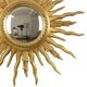 Large Wooden Sun Mirror Sunburst Butler Mirror Gold Witch Eye