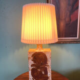 Danish Mid-Century Modern Pottery Table Lamp with Abstract Design 1975